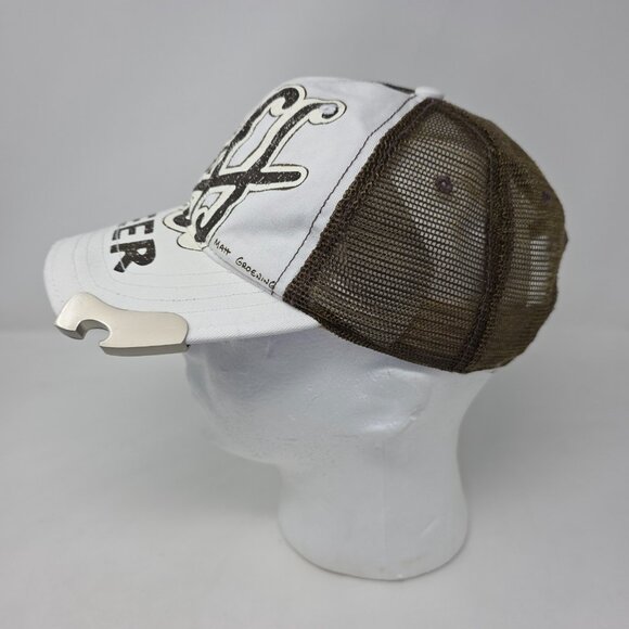 The Simpsons Duff Beer 2008 Hat Cap Mens White Brown Bottle Opener Rare Snapback - Picture 3 of 11